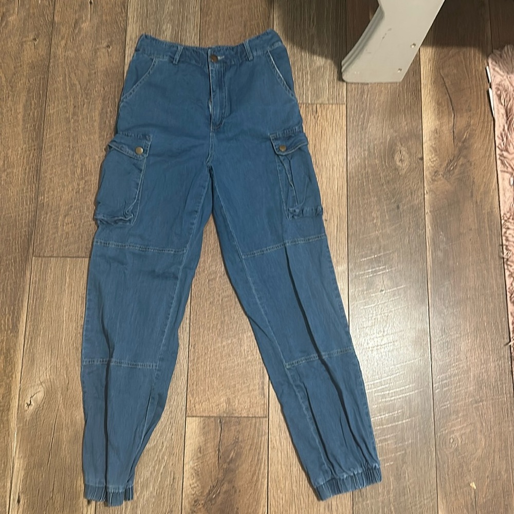 Got my way stretch Cargo Bootcut jeans- Dark wash